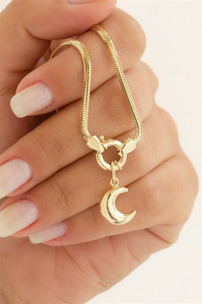 Pulsera colgante de luna de oro macizo | 14K (585) | 3,88 gramos