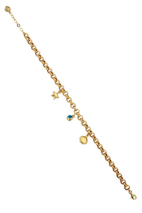 Pulsera colgante de oro macizo | 14K (585) | 6,33 gramos