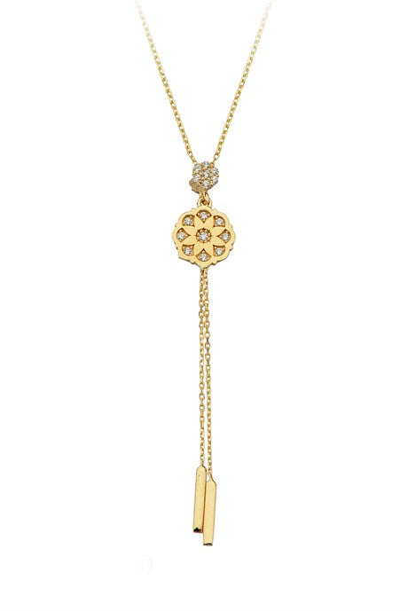 Collier fleur pendante en or massif | 14K (585) | 2,40 gr