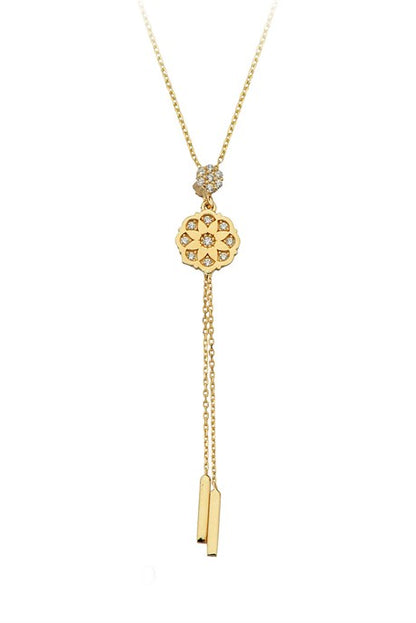 Collier fleur pendante en or massif | 14K (585) | 2,40 gr