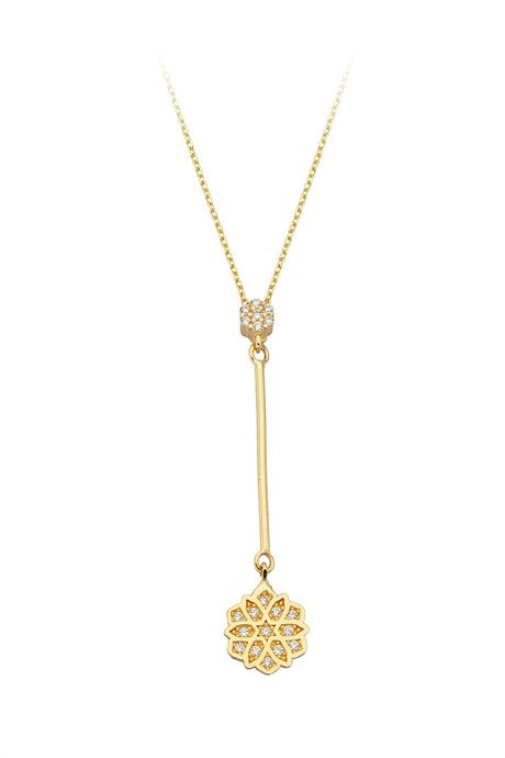 Collier fleur pendante en or massif | 14K (585) | 2,22 grammes