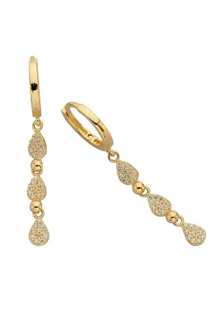 Solid Gold Dangle Drop Earring | 14K (585) | 2.40 gr
