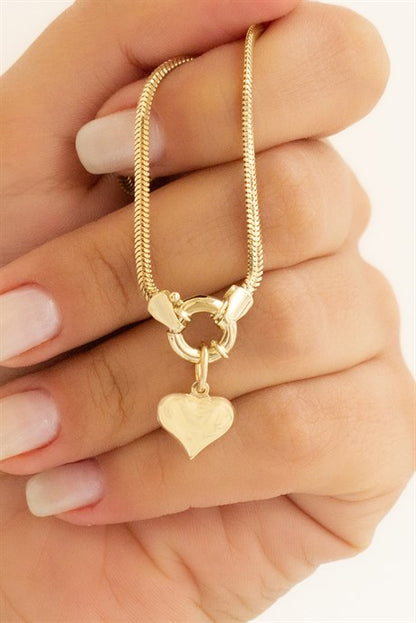 Bracelet coeur en or massif pendant | 14K (585) | 3,88 grammes