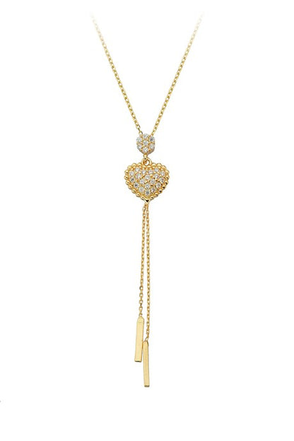 Collar colgante de corazón de oro macizo | 14K (585) | 2,25 gramos