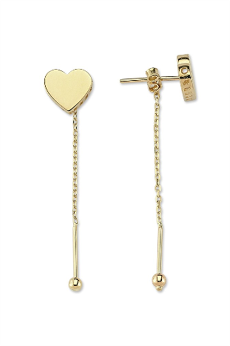 Solid Gold Dangle Heart Earring | 14K (585) | 1.37 gr