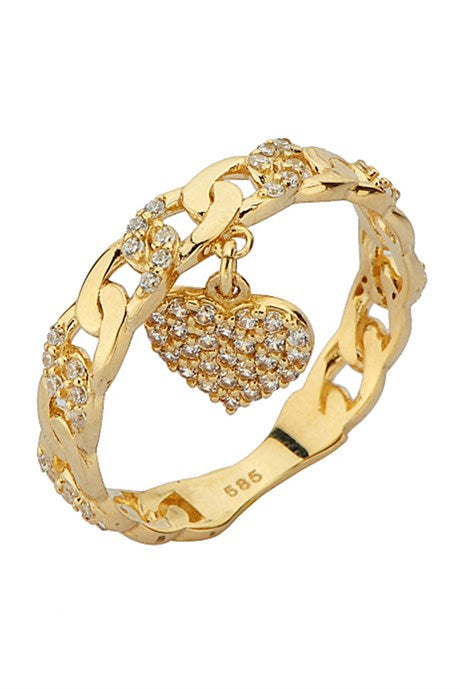Solid Gold Wobbly Heart Ring | 14K (585) | 2.56 gr