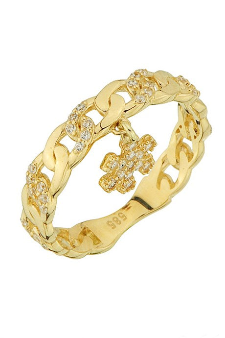 Solid Gold Wobbly Snowflake Ring | 14K (585) | 2.66 gr