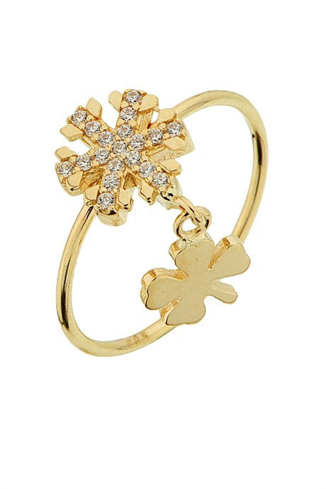 Solid Gold Wobbly Snowflake Ring | 14K (585) | 1.96 gr