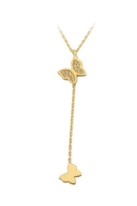 Collier papillon en or massif | 14K (585) | 1,79 g