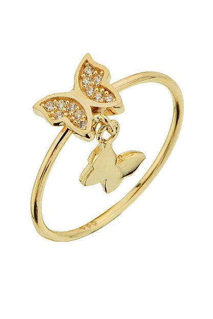 Solid Gold Wobbly Butterfly Ring | 14K (585) | 1.44 gr