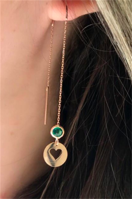 Boucle d'oreille coeur mauvais œil en or massif | 14K (585) | 1,43 g