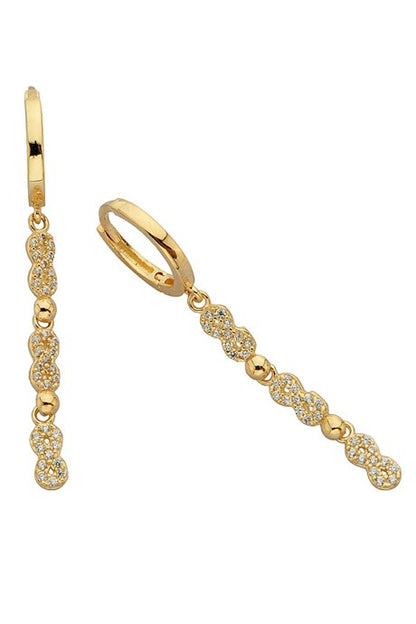 Solid Gold Dangle Infinity Design Earring | 14K (585) | 2.57 gr