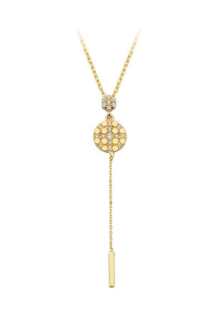 Solid Gold Dangle Design Necklace | 14K (585) | 2.08 gr