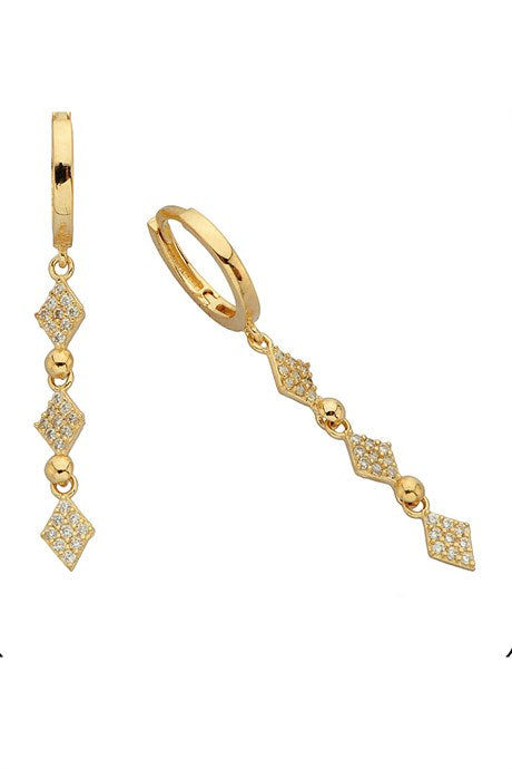 Solid Gold Dangle Design Earring | 14K (585) | 2.52 gr