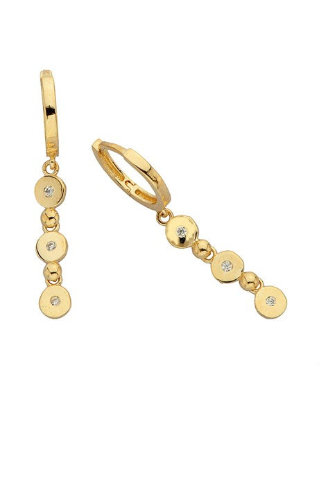 Solid Gold Dangle Design Earring | 14K (585) | 2.40 gr