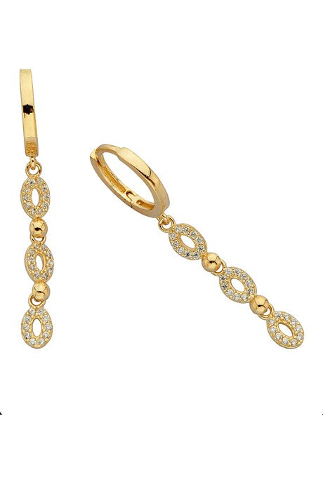 Solid Gold Dangle Design Earring | 14K (585) | 2.44 gr