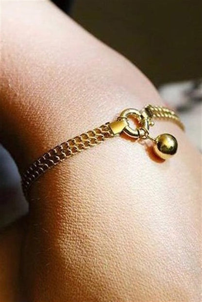 Solid Gold Dangle Ball Bracelet | 14K (585) | 4.14 gr