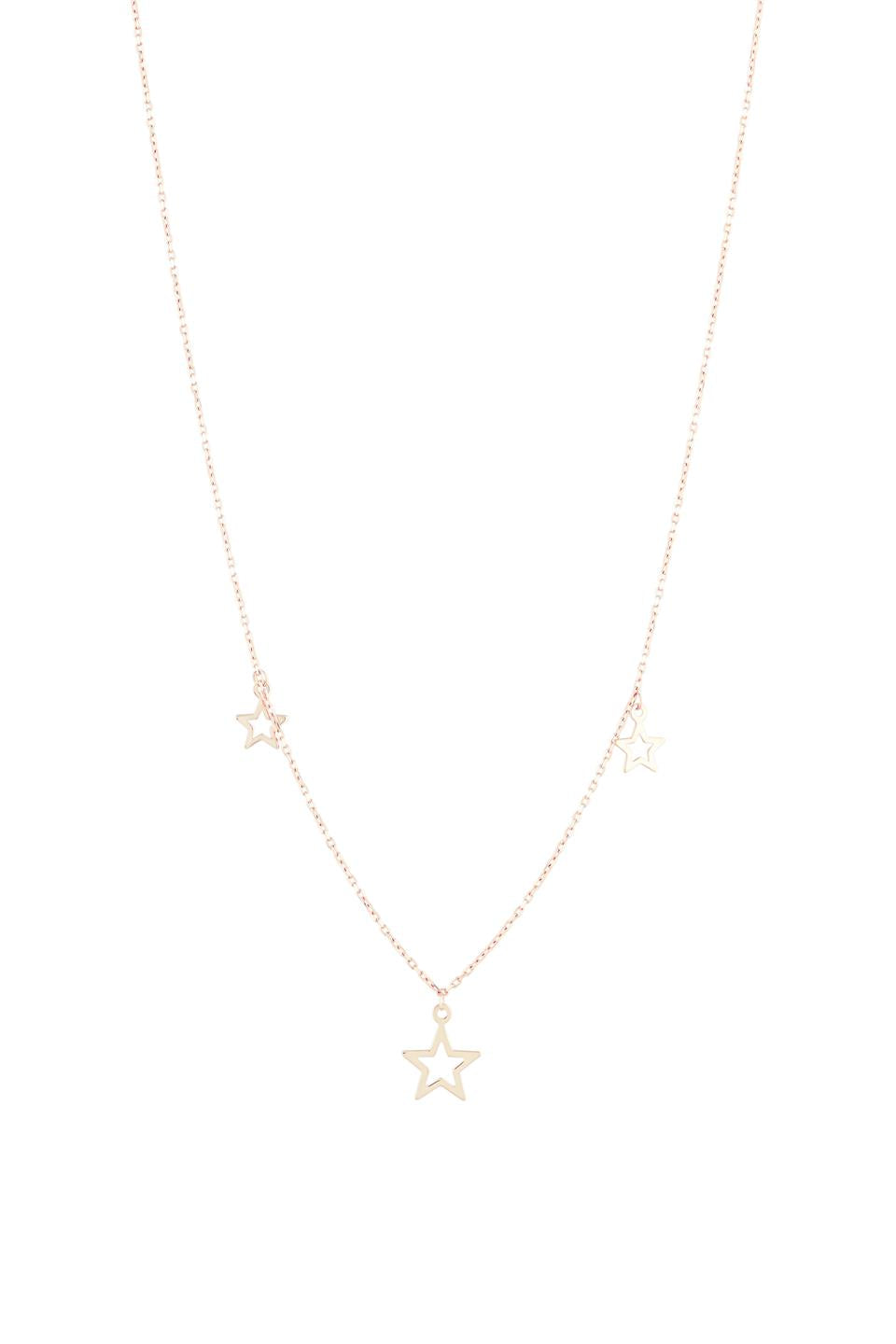 Collar de estrella tambaleante de oro macizo