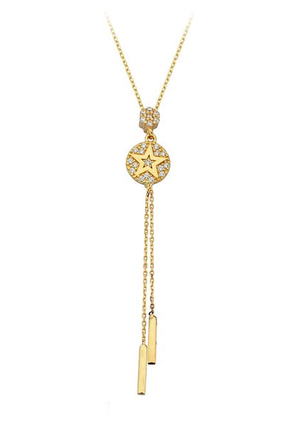 Collier étoile en or massif pendant | 14K (585) | 2,21 grammes