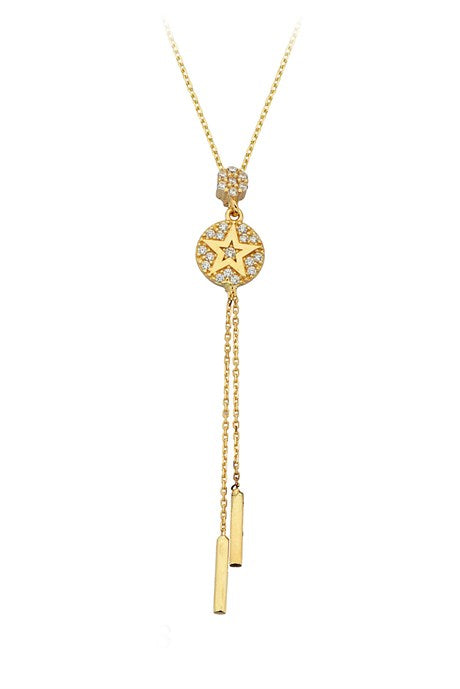 Collar colgante de estrella de oro macizo | 14K (585) | 2,21 gramos