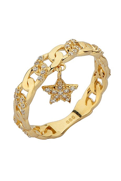 Solid Gold Wobbly Star Ring | 14K (585) | 2.32 gr