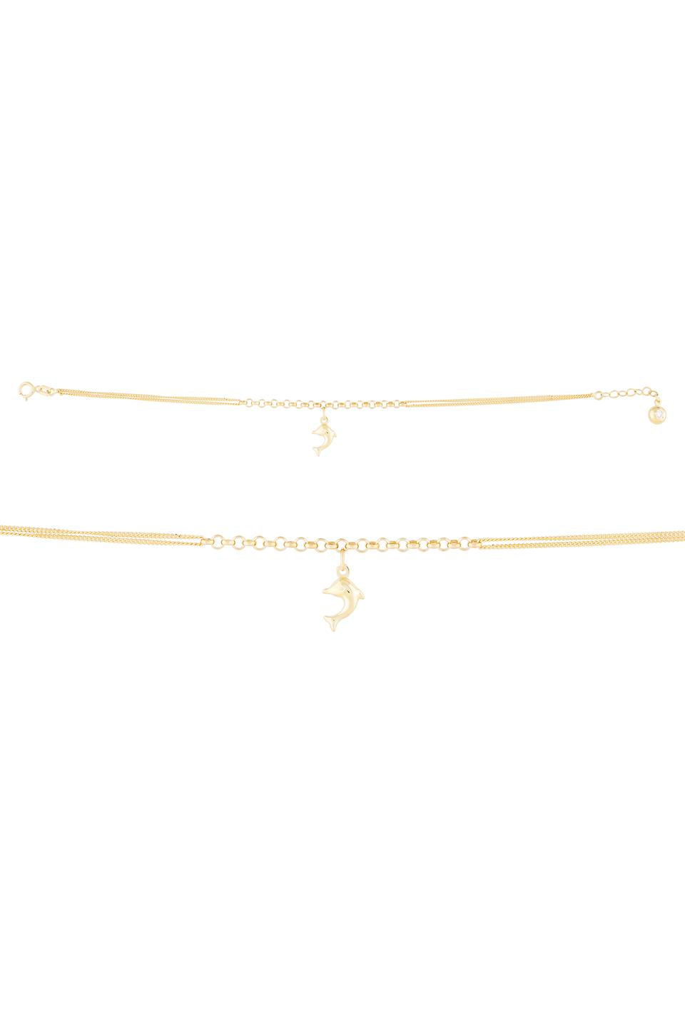 Solid Gold Wobbly Dolphin Bracelet