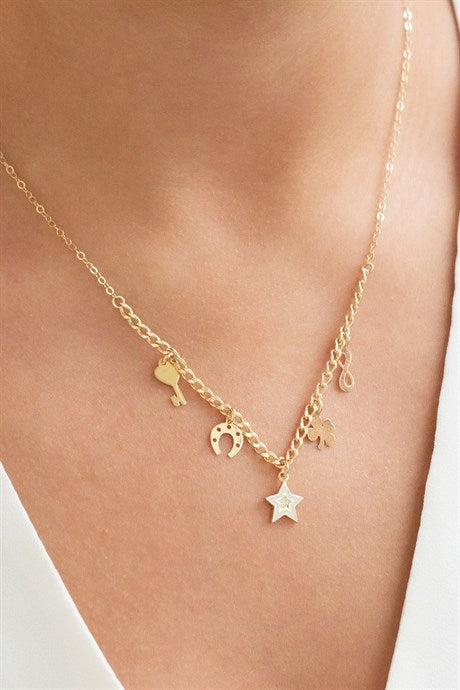 Collier porte-bonheur en or massif | 14K (585) | 4,32 grammes