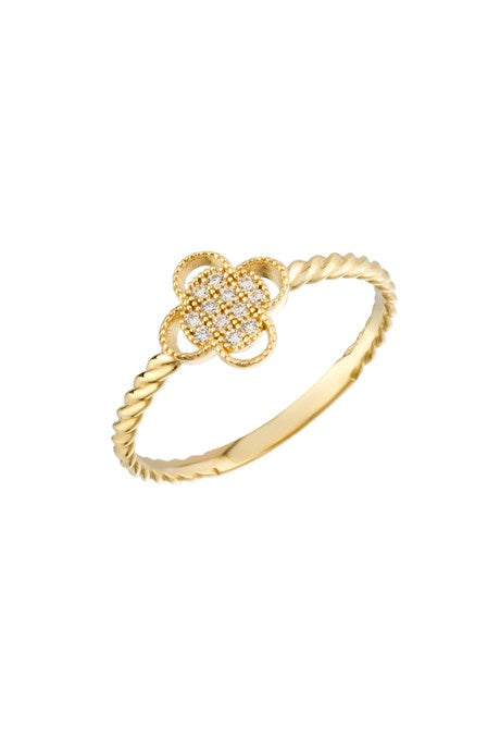 Solid Gold Spiral Clover Ring | 14K (585) | 1.26 gr