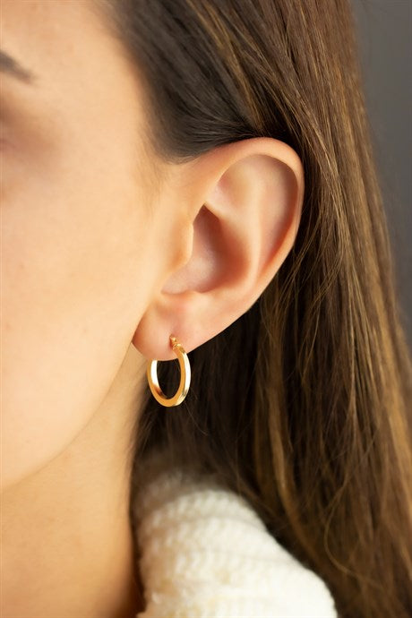 Solid Gold Round Hoop Earring | 8K (333) | 1.54 gr