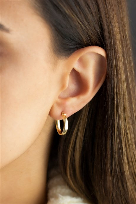 Solid Gold Round Hoop Earring | 8K (333) | 1.63 gr