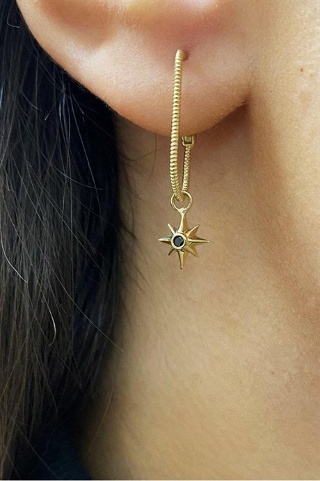 Solid Gold North Star Earring | 14K (585) | 2.03 gr