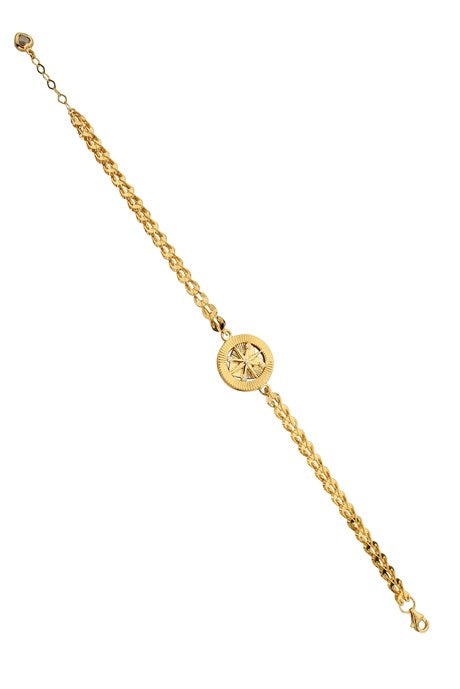 Pulsera de corazón de estrella del norte de oro macizo | 14K (585) | 6,97 gramos