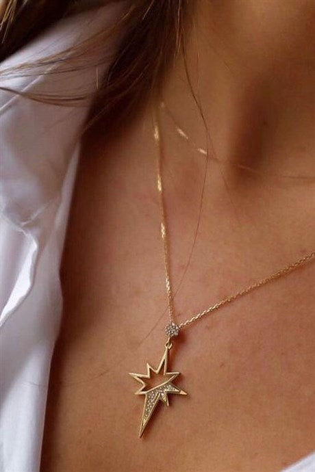 Solid Gold North Star Necklace | 14K (585) | 2.23 gr