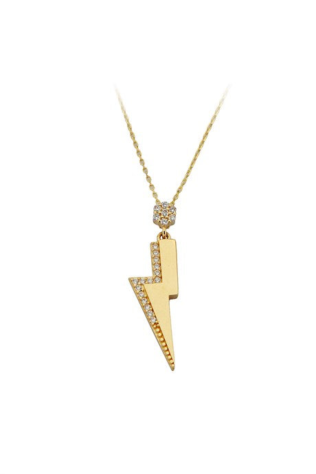 Solid Gold Lightning Necklace | 14K (585) | 2.30 gr