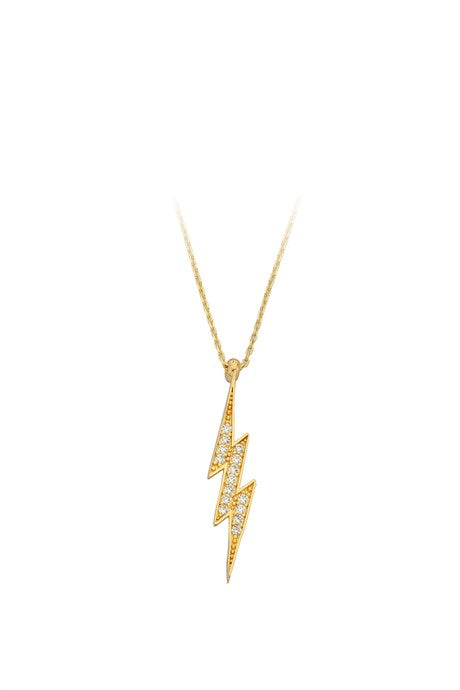 Solid Gold Lightning Necklace | 14K (585) | 2.88 gr