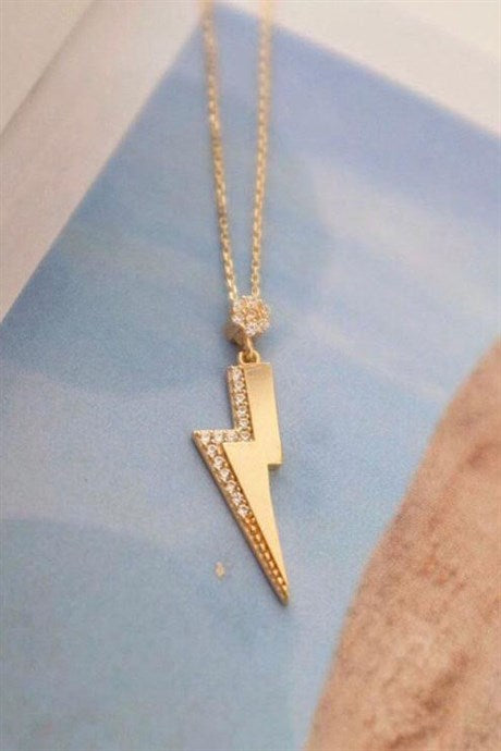 Solid Gold Lightning Necklace | 14K (585) | 1.96 gr