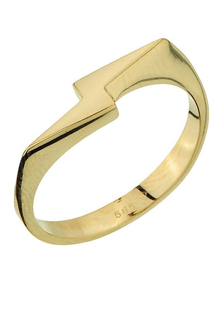 Solid Gold Lightning Design Ring | 14K (585) | 2.60 gr