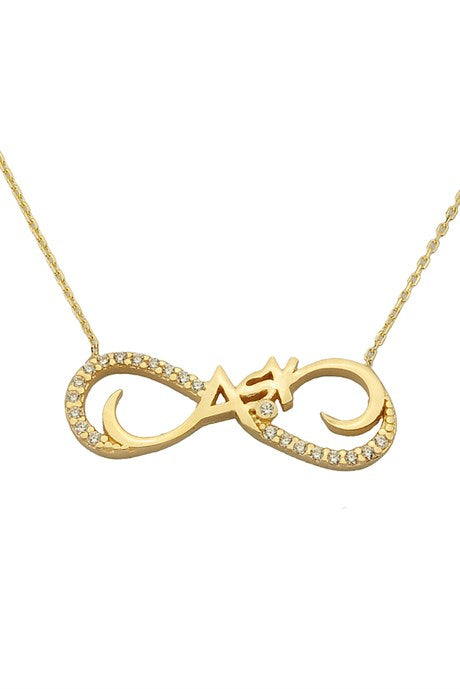 Solid Gold Infinity Love Necklace | 14K (585) | 2.74 gr