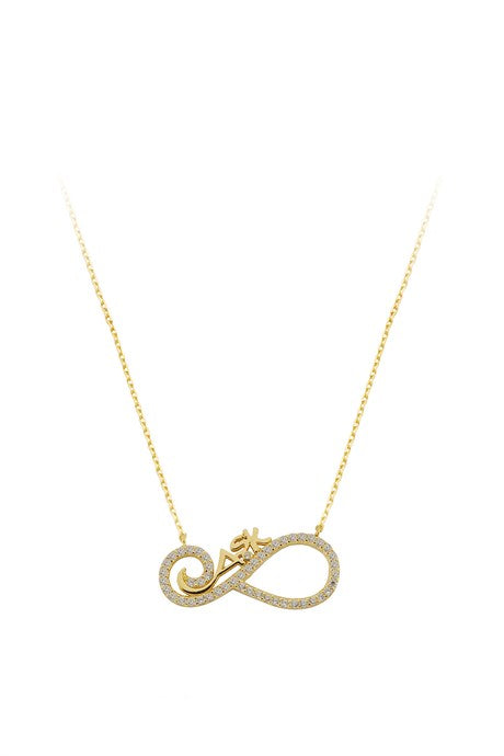 Collar de amor infinito de oro macizo | 14K (585) | 2,19 gramos