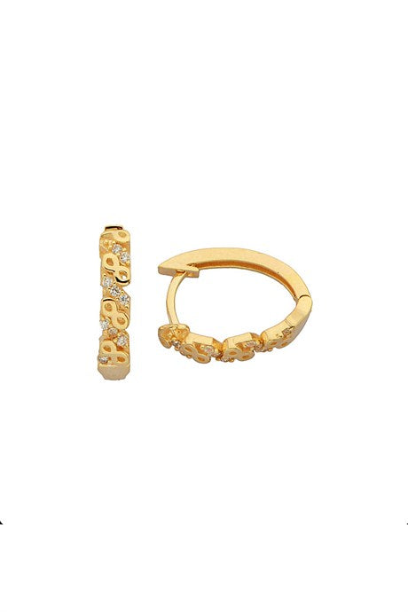 Solid Gold Infinity With Figure Circle Earring | 14K (585) | 1.65 gr