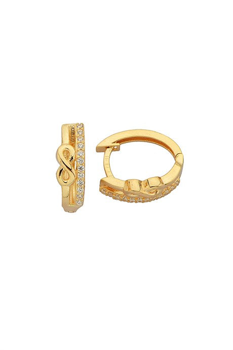 Solid Gold Infinity With Figure Circle Earring | 14K (585) | 1.84 gr