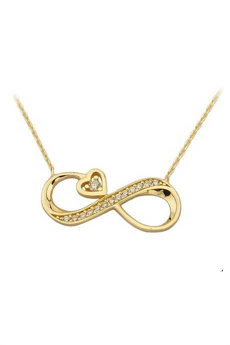 Collar de corazón infinito de oro macizo | 14K (585) | 1,98 gramos