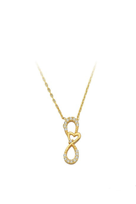 Solid Gold Infinity Heart Necklace | 14K (585) | 1.65 gr