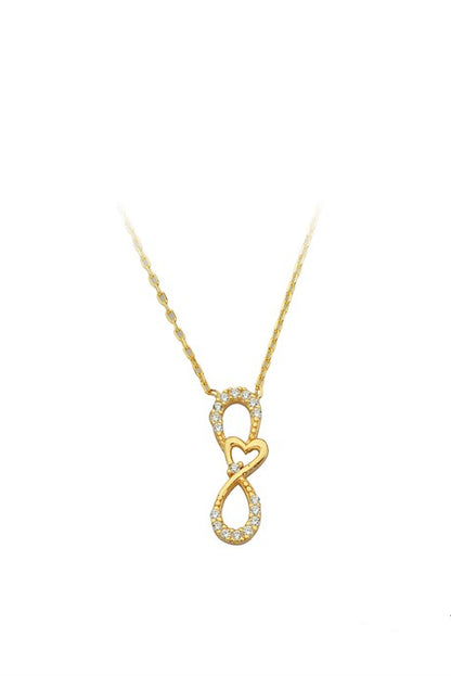 Solid Gold Infinity Heart Necklace | 14K (585) | 1.65 gr