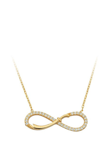 Solid Gold Sword Motif Infinity Necklace | 14K (585) | 2.25 gr