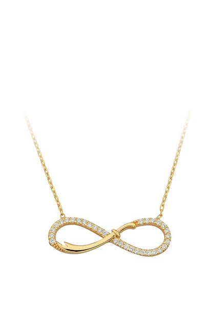 Solid Gold Sword Motif Infinity Necklace | 14K (585) | 2.25 gr