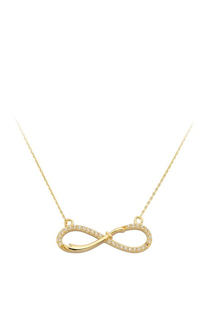 Solid Gold Sword Motif Infinity Necklace | 14K (585) | 2.50 gr