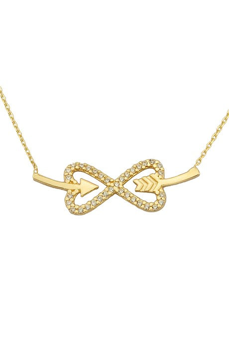 Collier flèche infini en or massif | 14K (585) | 2,02 grammes