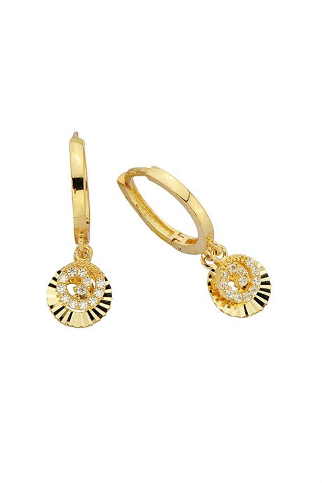 Solid Gold Spiral Circle Earring | 14K (585) | 2.37 gr