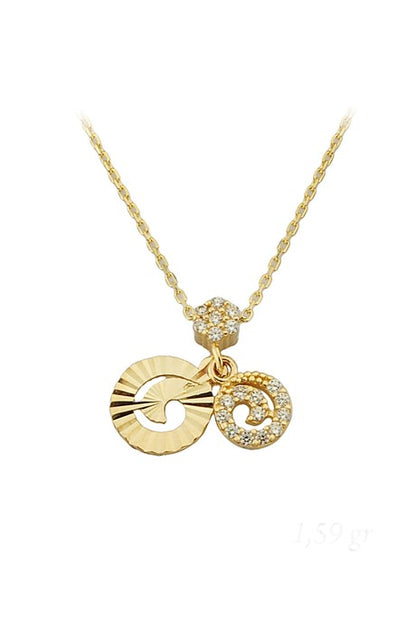 Collar en espiral de oro macizo | 14K (585) | 1,59 gramos